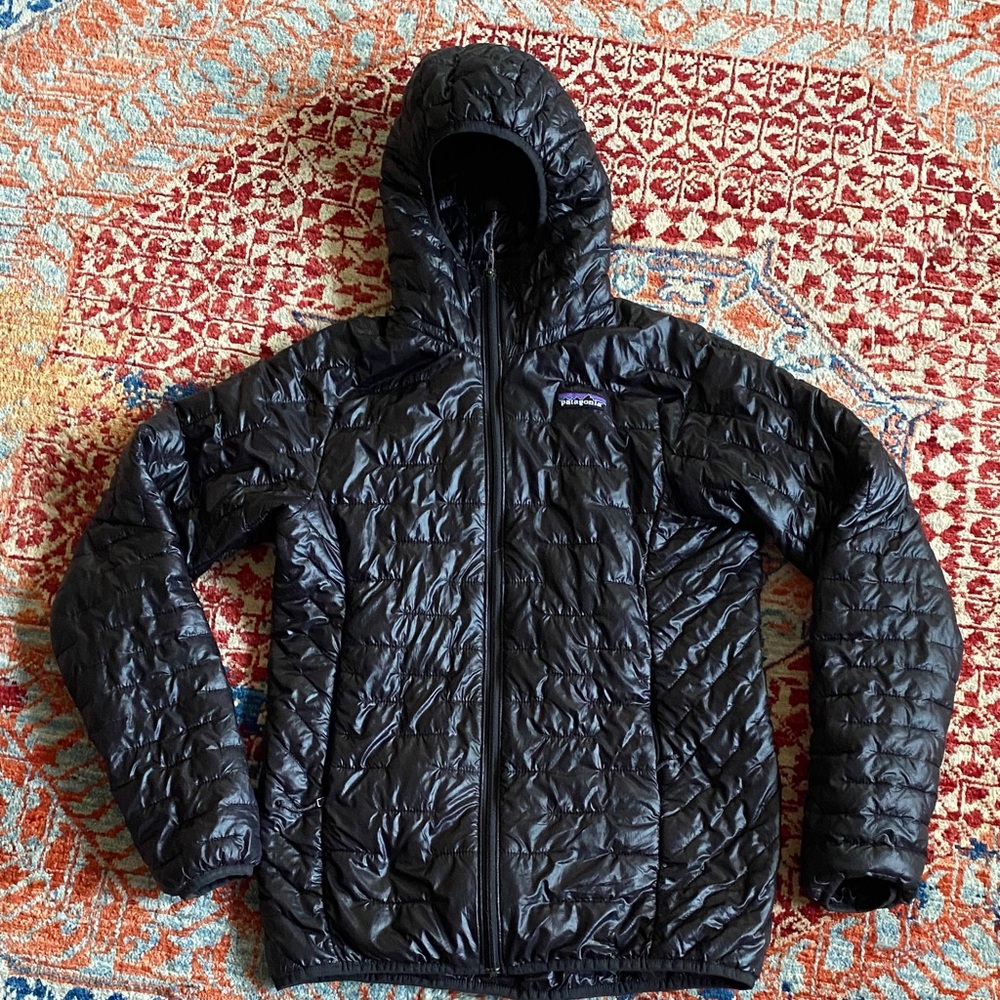 Patagonia Black Quilted Hooded Puffer Jacket